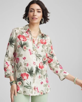 No Iron™ Garden Floral Linen Shirt | Chico's